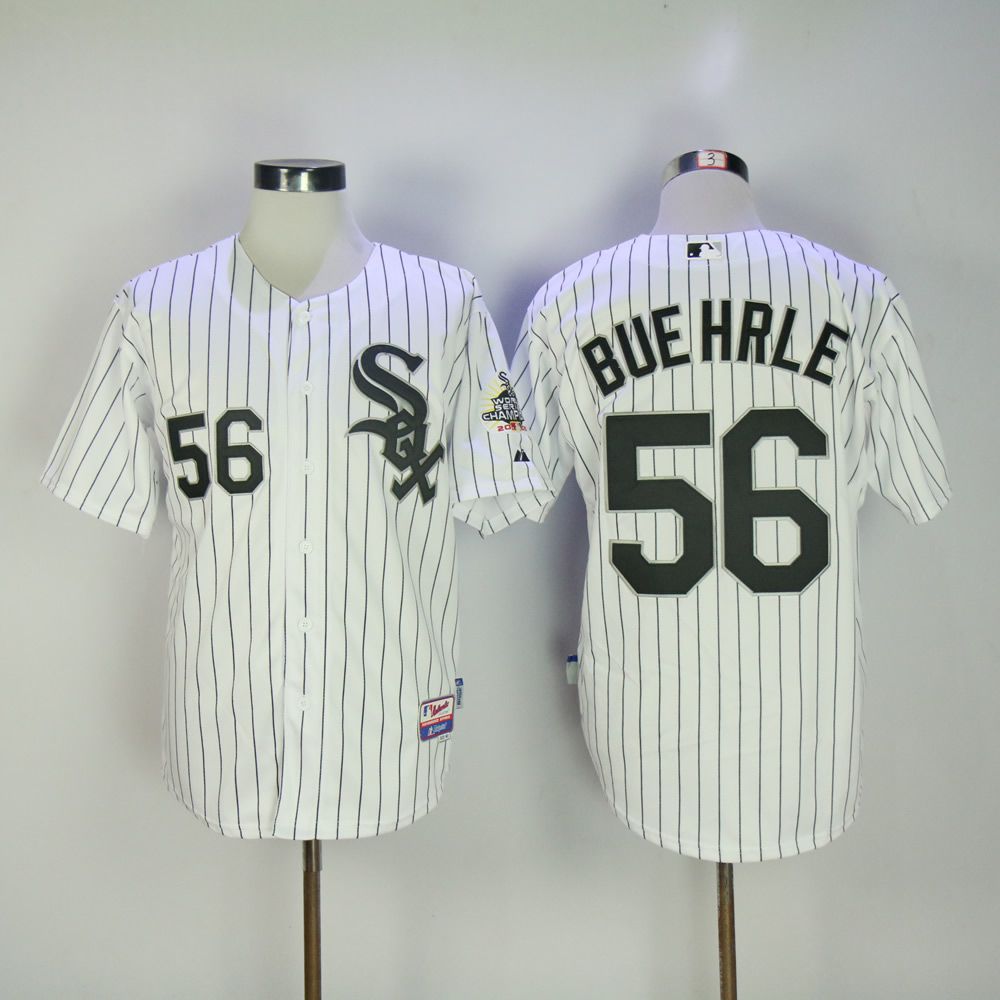 Men Chicago White Sox 56 Buehrle White MLB Jerseys